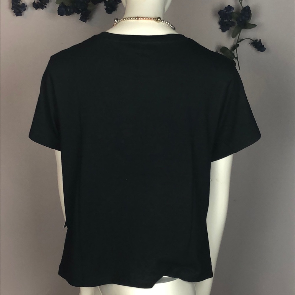 Last One❤️NWT ATHLETA RISE Crop Tee Top Shirt Black Medium - Picture 5 of 8